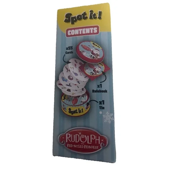 USAOPOLY Spot It! Rudolph Card Game Featuring Rudolph, Yukon Cornelius and Santa - Picture 4 of 7
